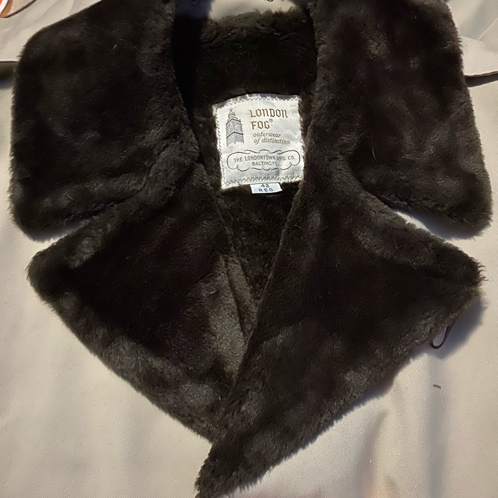 London Fog Trenchcoat with Fur Lapel